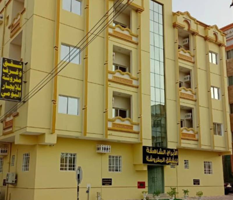 The tall towers of the hotel apartments