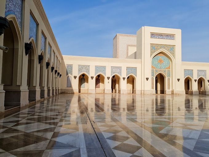 A photograph of Sultan Qaboos Mosque