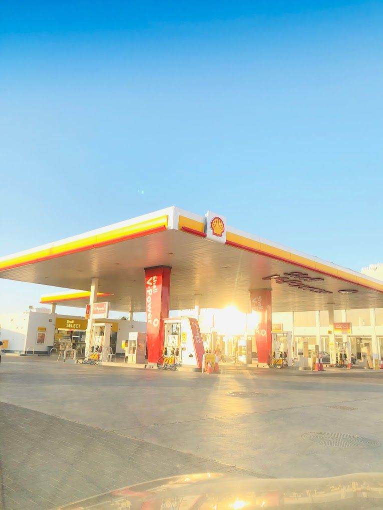 A photograph of Shell station